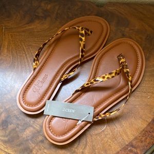Nwt J. Crew tortoise print flip flops